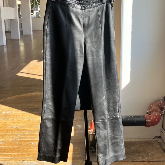 Pelle Studio Pants - Wilson’s Leather black straight leg leather pants